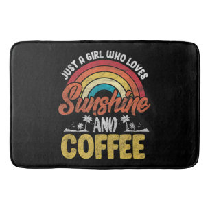 Retro Sunshine and Coffee Lover Bath Mat