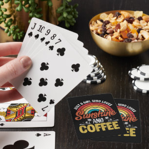 Retro Sunshine and Coffee Lover Playing Cards