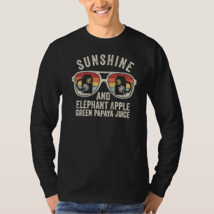 Retro Sunshine And Elephant Apple Green Papaya Jui T-Shirt