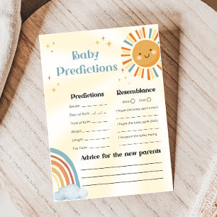 Retro Sunshine Baby Shower Baby Predictions Game
