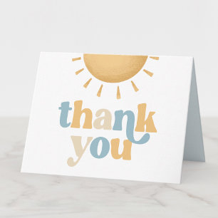 Retro Sunshine Baby Shower Folded Thank You Card