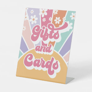 Retro Sunshine Birthday Gift Table Pedestal Sign