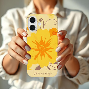 Retro Sunshine Floral Pattern-Yellow Flowers  iPhone 16 Case