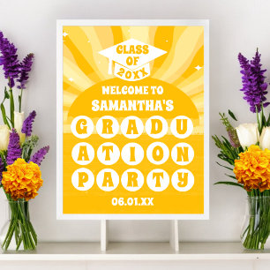 Retro Sunshine Graduation Party Welcome Poster