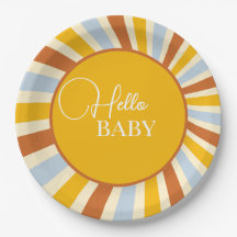 Retro Sunshine Paper Plate