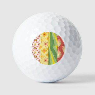 Retro Sunshine Patterns – Bold Colorful  Golf Balls