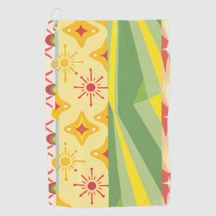 Retro Sunshine Patterns – Bold Colourful  Golf Towel