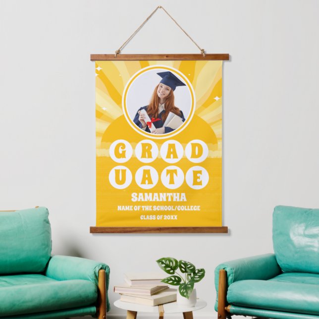 Retro Sunshine Photo Graduation Hanging Tapestry (Living Room)