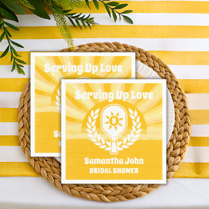 Retro Sunshine Pickleball Bridal Shower Napkin