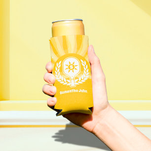Retro Sunshine Pickleball Bridal Shower Seltzer Can Cooler