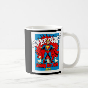 Retro Super Trump 2025 Protect Our Cats And Ducks Coffee Mug