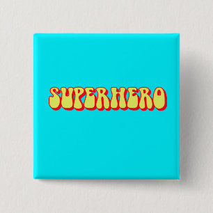 Retro Superhero 15 Cm Square Badge