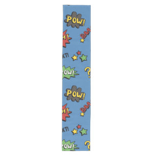 Retro Superhero Kids Pattern Medium Table Runner