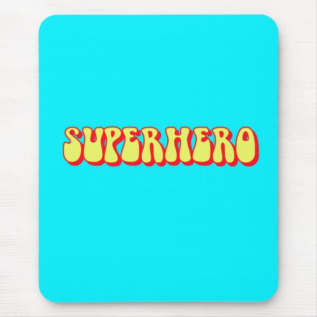 Retro Superhero Mouse Pad (Front)