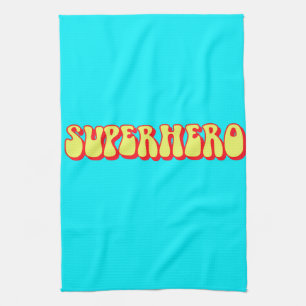 Retro Superhero Tea Towel