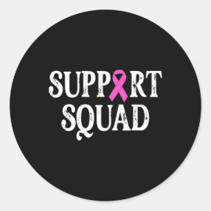 Retro Support Squad Breast Cancer - Breast Cancer Classic Round Sticker