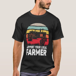 Retro Support Your Local Farmer Vintage Tractor T-Shirt