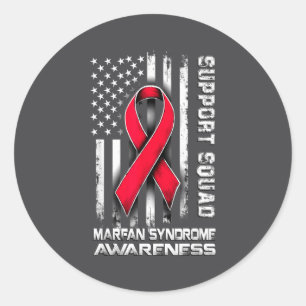 Retro Suprt Squad Marfan Syndrome Awareness Classic Round Sticker