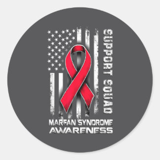 Retro Suprt Squad Marfan Syndrome Awareness Classic Round Sticker