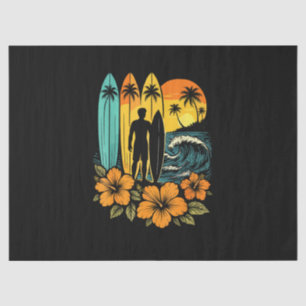 Retro Surf Beach Sunset Tropical Tissue Paper