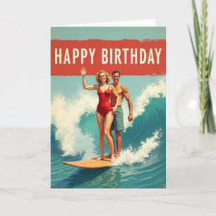 Retro Surf Birthday Card