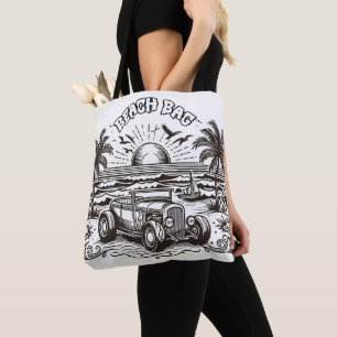 Retro Surf Car Colouring Tote Bag