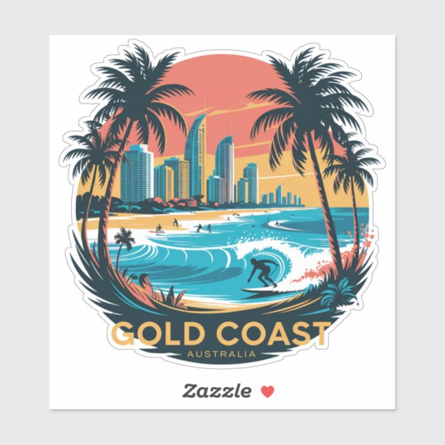Retro Surf Gold Coast – Australia Beach (Sheet)