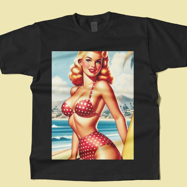 Retro Surf Pin Up T-Shirt (Creator Uploaded)