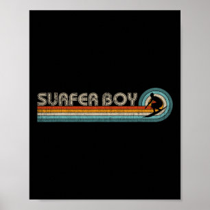Retro Surf Quote Clothes Surfer Boy Surfer Poster