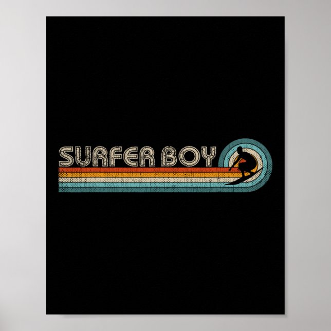 Retro Surf Quote Clothes Surfer Boy Surfer  Poster (Front)