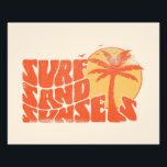 Retro Surf Sand Sunsets Palm Tree Beach Vibes Photo Print<br><div class="desc">Retro Surf Sand Sunsets Palm Tree Beach Vibes t-shirt is the perfect addition to your summer wardrobe. Whether you're hitting the waves or just lounging on the sand,  this tee has got you covered. Let’s Get ready for a summer filled with surf,  sand,  and unforgettable sunsets.</div>