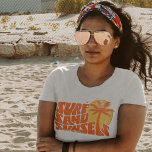 Retro Surf Sand Sunsets Palm Tree Beach Vibes T-Shirt<br><div class="desc">Retro Surf Sand Sunsets Palm Tree Beach Vibes t-shirt is the perfect addition to your summer wardrobe. Whether you're hitting the waves or just lounging on the sand,  this tee has got you covered. Let’s Get ready for a summer filled with surf,  sand,  and unforgettable sunsets.</div>