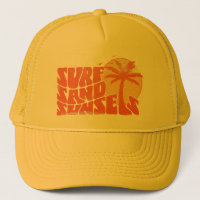 Retro Surf Sand Sunsets Palm Tree Beach Vibes