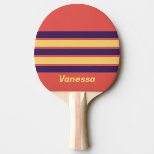 Retro Surf Sunset Across Striping with Name Ping Pong Paddle