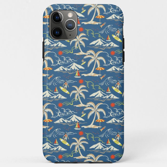 Retro Surf Tropical Pattern Case-Mate iPhone Case (Back)