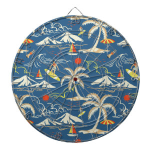 Retro Surf Tropical Pattern Dartboard