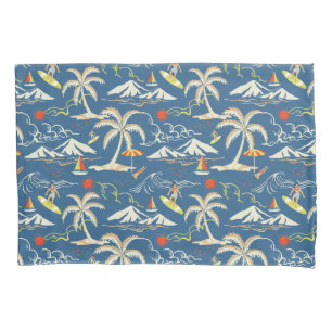 Retro Surf Tropical Pattern Pillowcase