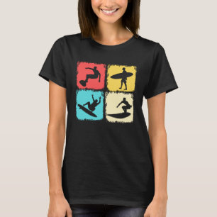 Retro Surfboard Surfing Wave Riding Surfer T-Shirt