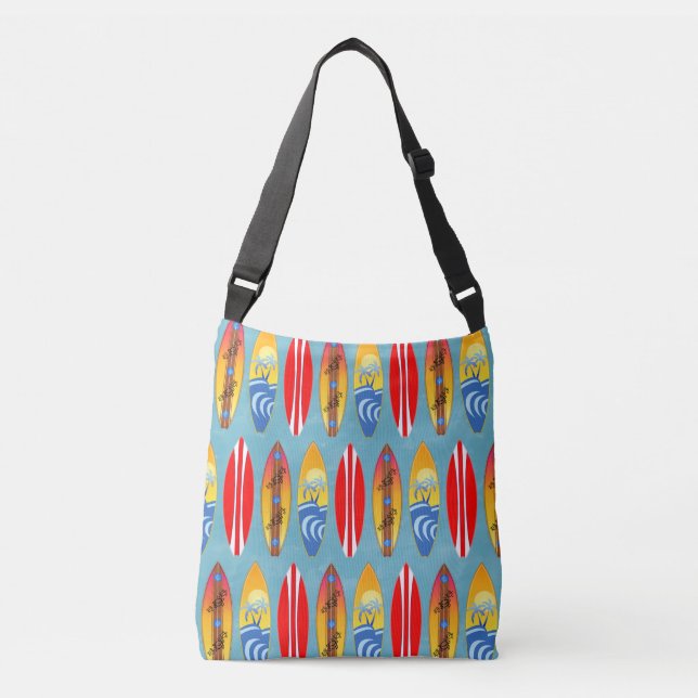 Retro Surfboards Crossbody Bag (Front)