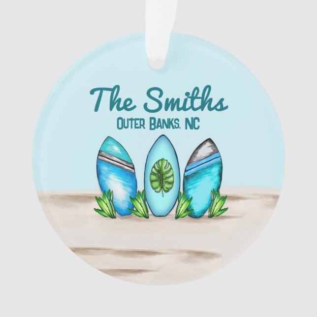 Retro Surfboards Ornament (Front)