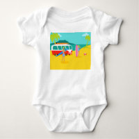Retro Surfer Couple Infant Creeper