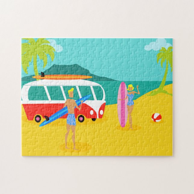 Retro Surfer Couple Puzzle (Horizontal)