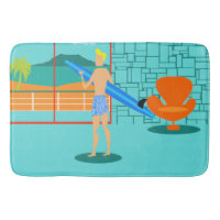 Retro Surfer Dude Bath Mat