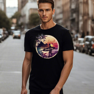 Retro Surfer Sunset Beach Men's T-Shirt