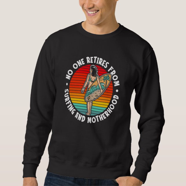 Retro Surfer Surfboard Surfrider Waves  Vintage Su Sweatshirt (Front)