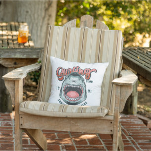 Retro Surfing Club Vintage Graphic Tee Cushion