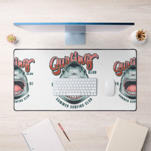 Retro Surfing Club Vintage Graphic Tee Desk Mat