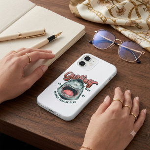 Retro Surfing Club Vintage Graphic Tee iPhone 16 Case