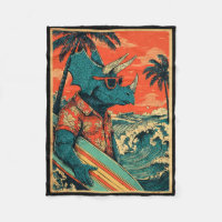 Retro Surfing Dinosaur Hawaii Summer Triceratops S
