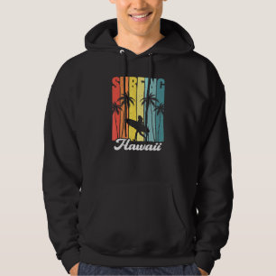 Retro Surfing Hawaii Hawaiian Island Surfer Girl P Hoodie